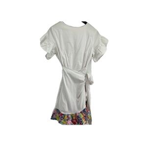 J Marie Sz Large White Embroidered Wrap Dress NWT